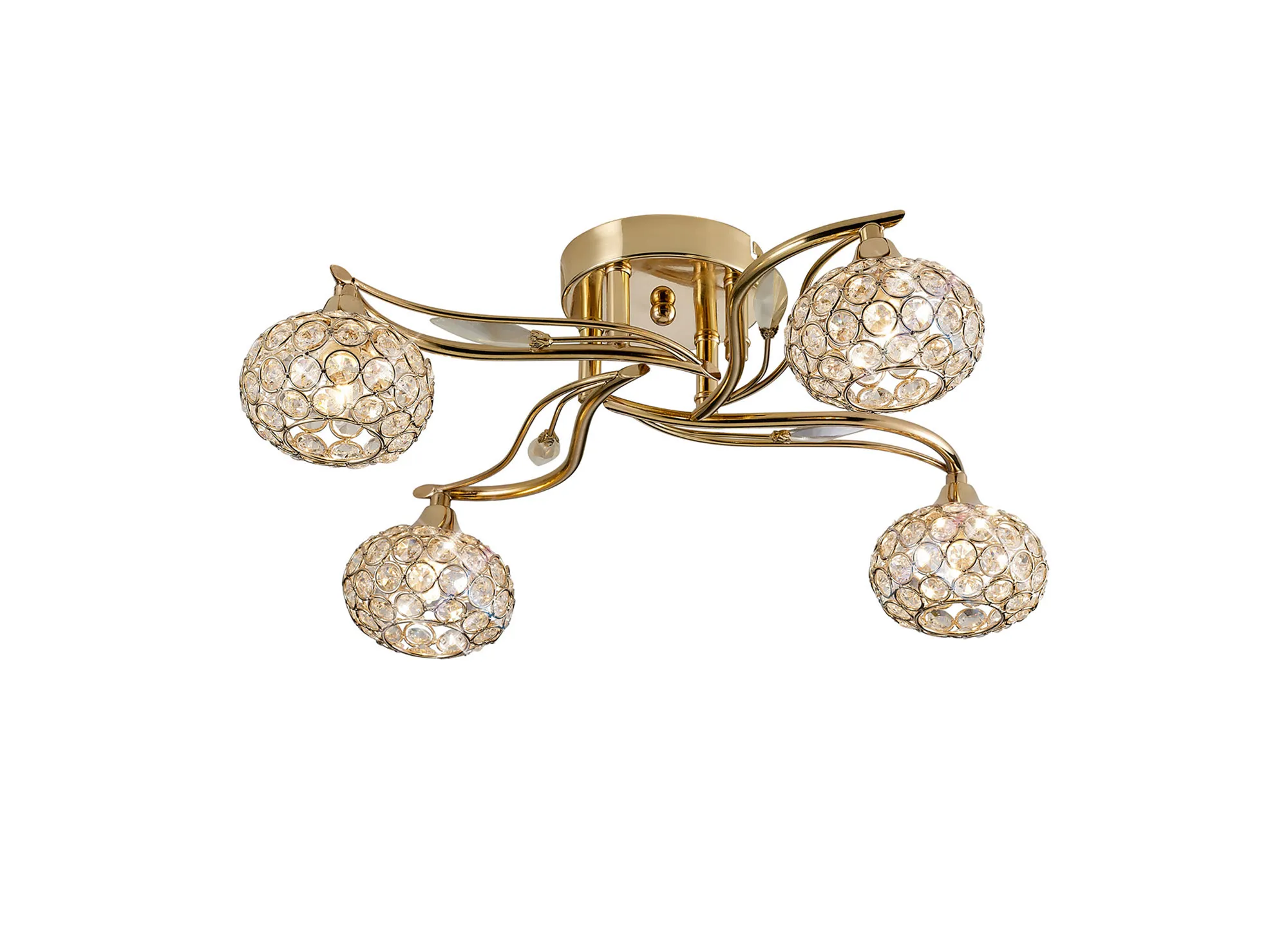 Leimo Crystal Ceiling 4 Light French Gold IL30964  Diyas Leimo French Gold